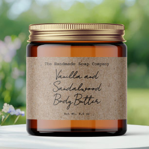 Kraft Handwritten Typed Look Cosmetics Jar Label
