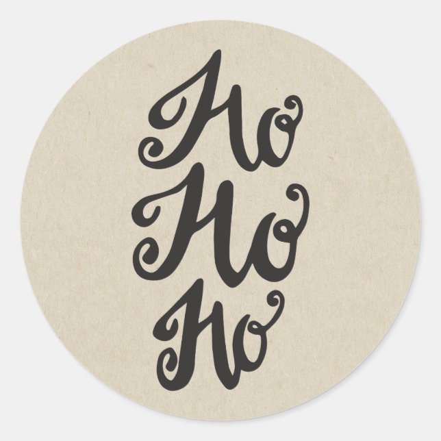 Kraft Holiday Christmas Holiday HO HO HO Favour Classic Round Sticker (Front)