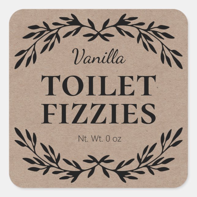 Kraft Homemade Fizzy Toilet Cleaner Simple Labels (Front)