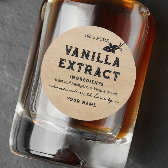 Kraft  Homemade Vanilla Extract Round label (Creator Uploaded)