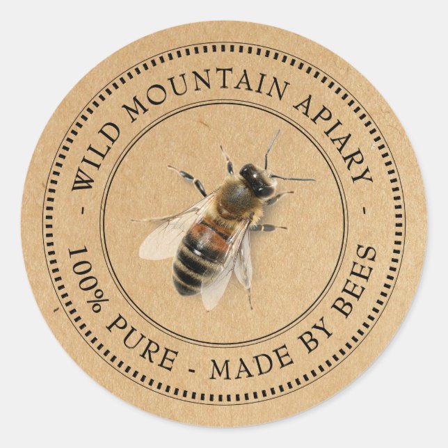 Kraft Honeybee Honey Étiquette de produits (Devant)