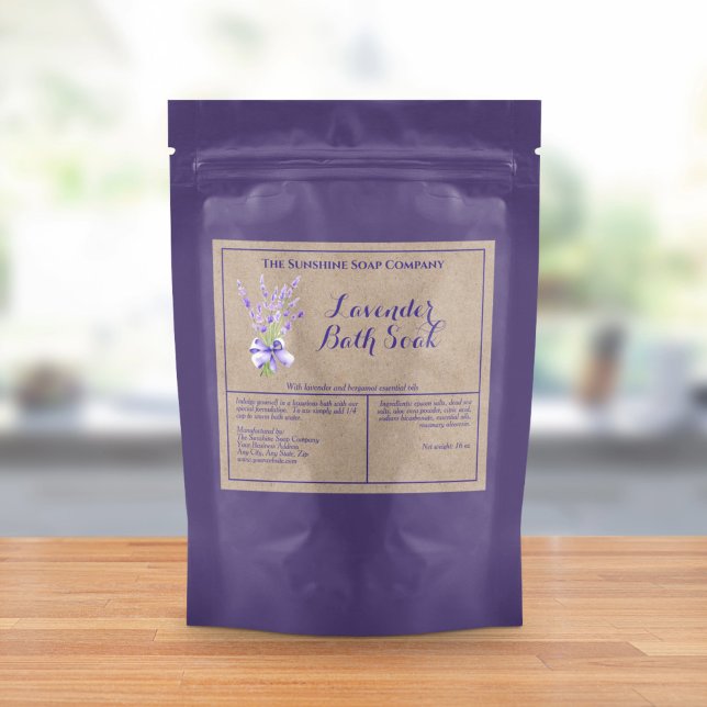 Kraft Lavender étanche Étiquette de bain trempette (Créateur téléchargé)