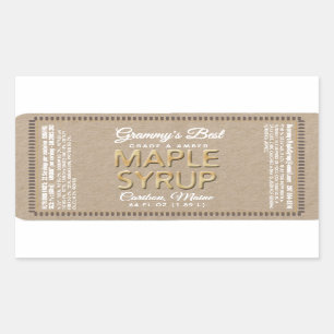 Kraft Maple Syrup Rectangle with Nutrition Facts Sticker
