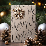 Kraft Merry Christmas Calligraphy Holiday Wrapping Paper<br><div class="desc">Christmas gift wrapping paper feature modern calligraphy merry Christmas script in black on kraft paper. 
Customize the background colour with your choice.</div>