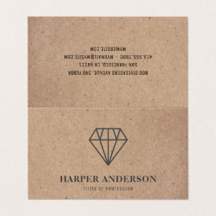 Kraft Modern Black Diamond Logo Jewellery Business Card