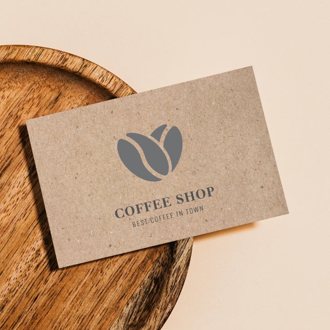 Kraft Modern Coffee Shop Black Professional Business Card (Creator Uploaded)