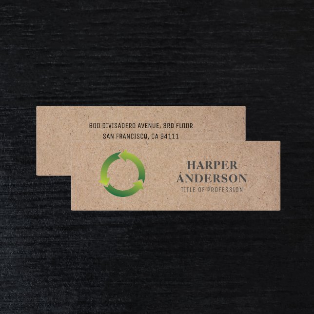 Kraft Modern Simple Green Eco Professional Mini Business Card (Creator Uploaded)