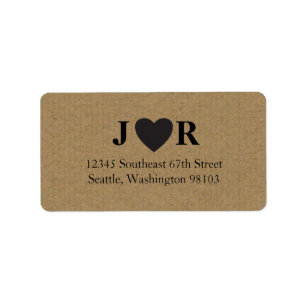 Kraft Monogram Address Labels