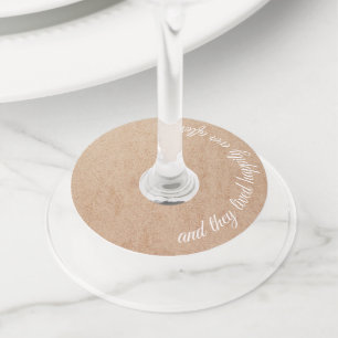 Kraft Paper And They Lived Happily Ever After Wine Glass Tag