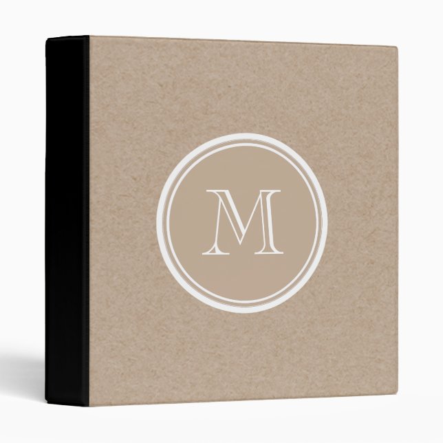 Kraft Paper Background Monogram Binder (Front/Spine)