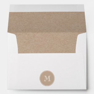 Kraft Paper Background Monogram Envelope
