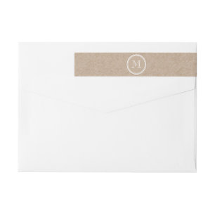 Kraft Paper Background Monogram Wrap Around Label