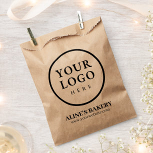 Kraft Paper Bags With Custom Bakery Business Logo