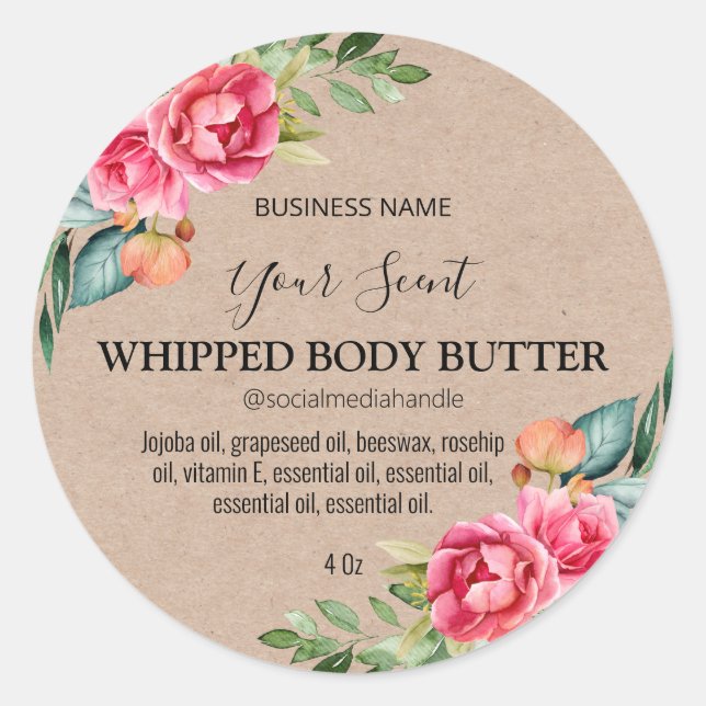 Kraft Paper Body Butter Labels (Front)