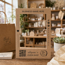 Kraft Paper Business Logo QR Code Social Media 