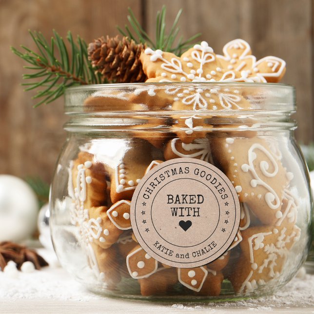 Kraft Paper Christmas Goodies Classic Round Sticker (Kraft Paper Christmas Goodies Classic Round Sticker)
