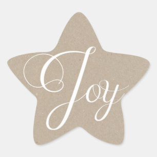 Kraft Paper Christmas Joy Holiday Stickers