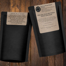 Kraft Paper Cottage Food Product Label with logo