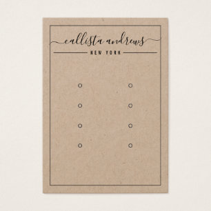 Kraft Paper Cursive Multiple Earring Display Card