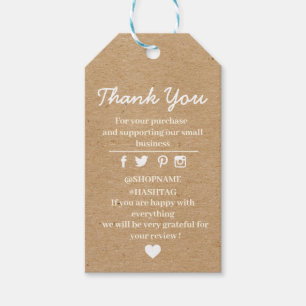 Kraft paper custom logo thank you gift tags 