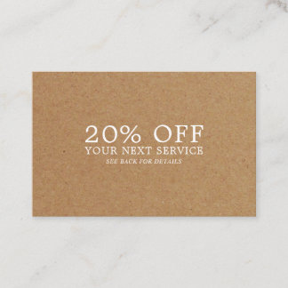 Kraft Paper Effect - Discount Voucher Card