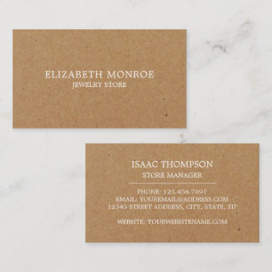 Kraft Paper Effect, Jeweler Business Card