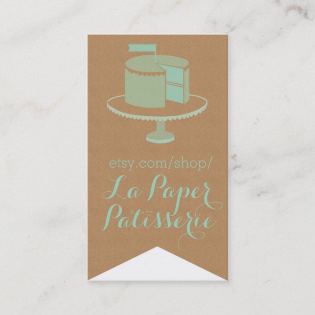 Kraft Paper, Flag-Cut Business Card (Front)