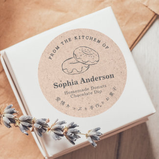 Kraft Paper From the Kitchen of Doughnut Baked Goo Classic Round Sticker