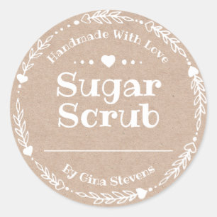 Kraft Paper Handmade Sugar Scrub Classic Round Sticker