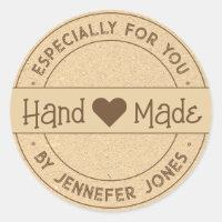 Kraft Paper Handmade With Love Especially For You