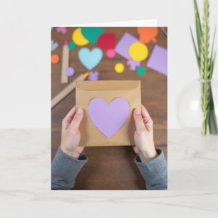 Kraft Paper Heart Handmade Card
