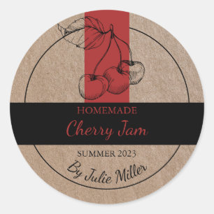 Kraft Paper Homemade Cherry Jam Label