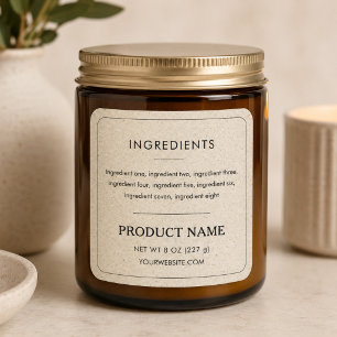 Kraft Paper Ingredients Product Minimalist Label