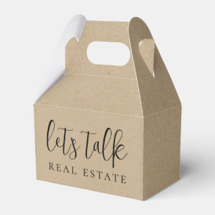 Kraft Paper Let's Talk Real Estate Realty Favor Box