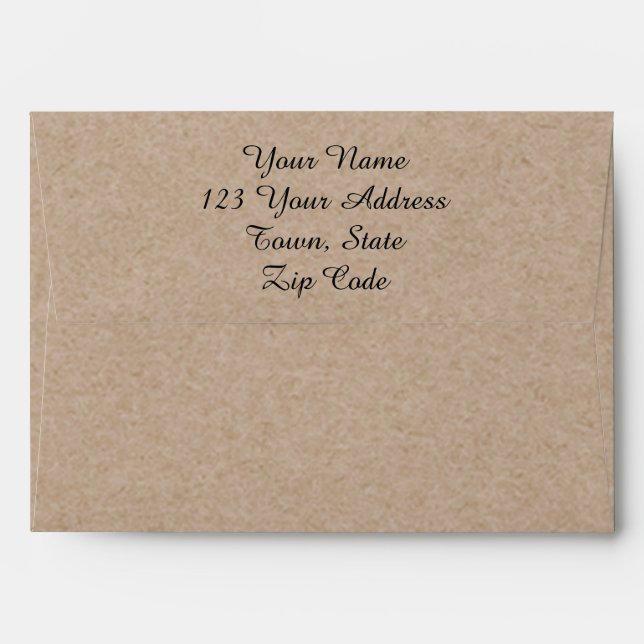 Kraft Paper Look Pre-Printed Envelope (Back (Top Flap))