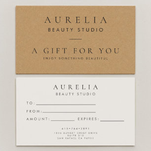 Kraft Paper Minimal Simple Gift Certificate