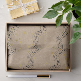 Kraft Paper Music Dots Gold Stars Tissue Paper