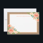 Kraft Paper Peach Florals | Wedding Advice Card<br><div class="desc">Kraft Paper Peach Florals | Wedding Advice</div>