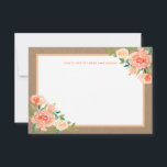Kraft Paper Peach Florals | Wedding Advice Card<br><div class="desc">Kraft Paper Peach Florals | Wedding Advice</div>