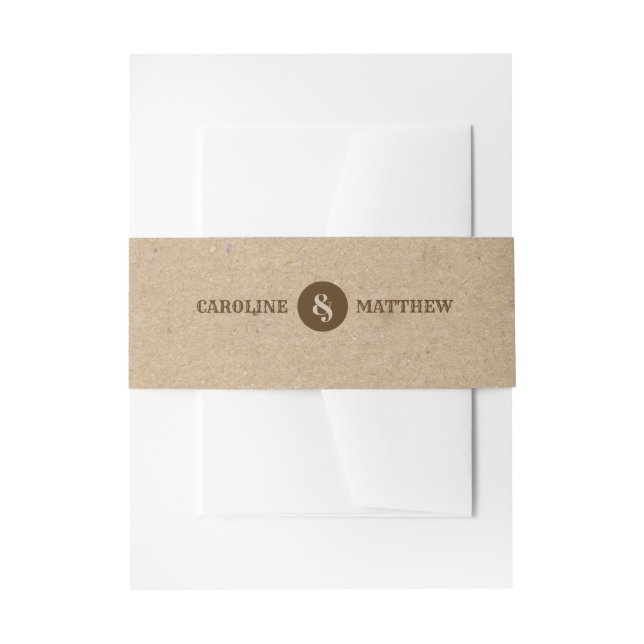 Kraft Paper Rustic Wedding Invitation Belly Bands Band (Front Example)