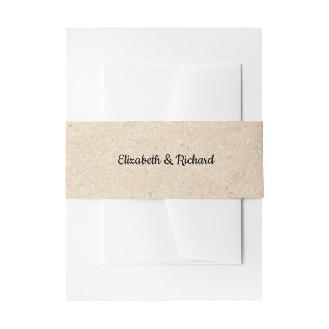 Kraft Paper Rustic Wedding Invitation Belly Bands Invitation Belly Band (Front Example)