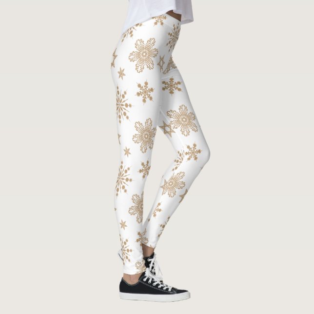 Kraft Paper Snowflakes Pattern ID589 Leggings (Right)