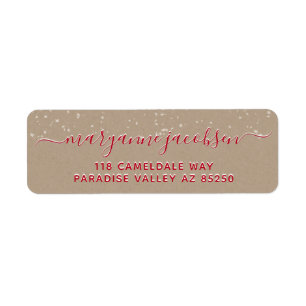 Kraft Paper Snowing Script Winter Adresse de retou