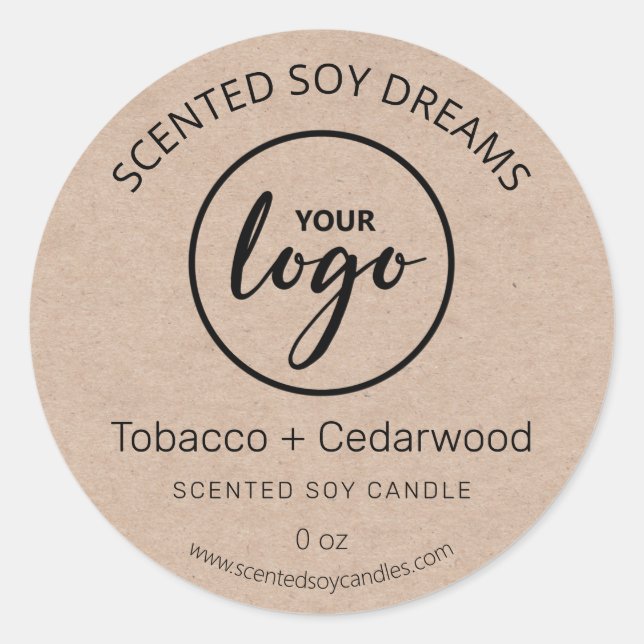 Kraft Paper Soy Candle Labels (Front)