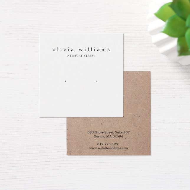 Kraft Paper Stud Earring Square Display Card (Desk)