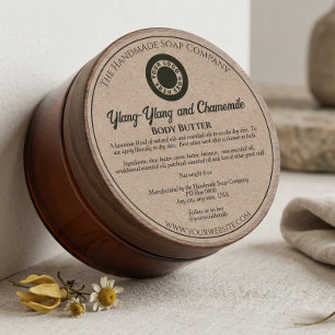Kraft Paper Style Cosmetics Jar Label with logo