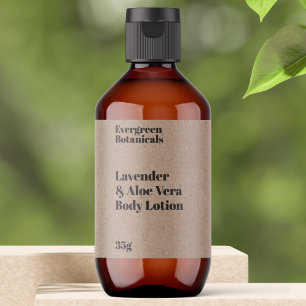 Kraft Paper Style Modern Cosmetics Bottle Label