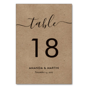 Kraft Paper Table Number
