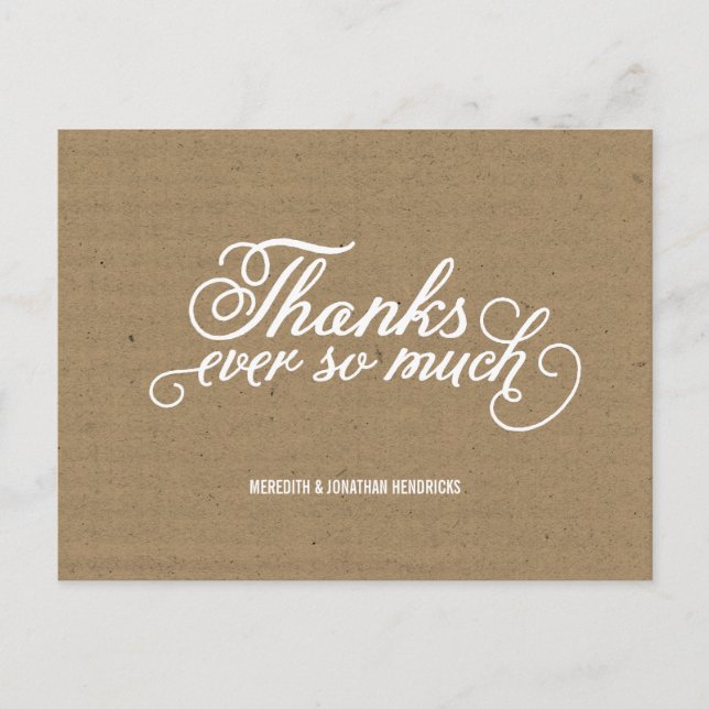Kraft Paper Thank You Postcard (Front)