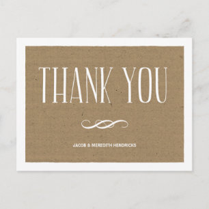 Kraft Paper Thank You Postcard